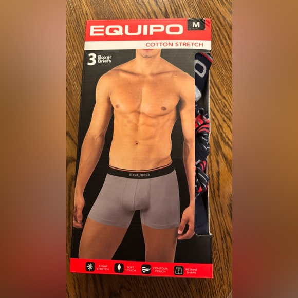 3 pack Equipo Gray Boxer Briefs with Snug Fit and Dark Waistband - Picture 1 of 3